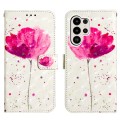 For Samsung Galaxy S24 Ultra 5G 3D Painting Horizontal Flip Leather Phone Case(Flower)