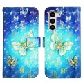 For Samsung Galaxy S24+ 5G 3D Painting Horizontal Flip Leather Phone Case(Golden Butterfly)