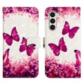 For Samsung Galaxy S24+ 5G 3D Painting Horizontal Flip Leather Phone Case(Rose Butterfly)