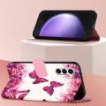 For Samsung Galaxy S24+ 5G 3D Painting Horizontal Flip Leather Phone Case(Rose Butterfly)