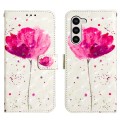 For Samsung Galaxy S24+ 5G 3D Painting Horizontal Flip Leather Phone Case(Flower)