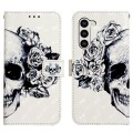 For Samsung Galaxy S24 5G 3D Painting Horizontal Flip Leather Phone Case(Skull)