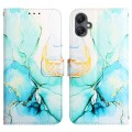 For Samsung Galaxy A05 PT003 Marble Pattern Flip Leather Phone Case(Green LS003)
