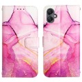 For Samsung Galaxy A05 PT003 Marble Pattern Flip Leather Phone Case(Pink Purple Gold LS001)