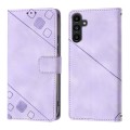 For Samsung Galaxy A15 Skin-feel Embossed Leather Phone Case(Light Purple)