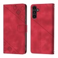 For Samsung Galaxy A15 Skin-feel Embossed Leather Phone Case(Red)
