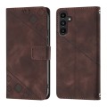 For Samsung Galaxy A15 Skin-feel Embossed Leather Phone Case(Brown)
