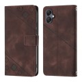 For Samsung Galaxy A05 Skin-feel Embossed Leather Phone Case(Brown)