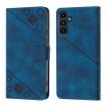 For Samsung Galaxy A05s Skin-feel Embossed Leather Phone Case(Blue)