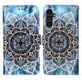 For Samsung Galaxy A15 Colored Drawing Pattern Plain Weave Leather Phone Case(Undersea Mandala)