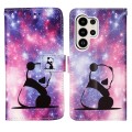 For Samsung Galaxy S24 Ultra 5G Colored Drawing Pattern Plain Weave Leather Phone Case(Baby Panda)