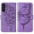For Samsung Galaxy A15 Embossed Butterfly Leather Phone Case(Purple)