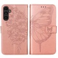 For Samsung Galaxy A15 Embossed Butterfly Leather Phone Case(Rose Gold)
