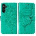 For Samsung Galaxy A15 Embossed Butterfly Leather Phone Case(Green)