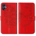 For Samsung Galaxy A05 Embossed Butterfly Leather Phone Case(Red)