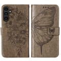 For Samsung Galaxy A05s Embossed Butterfly Leather Phone Case(Grey)