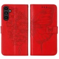 For Samsung Galaxy A05s Embossed Butterfly Leather Phone Case(Red)