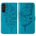 For Samsung Galaxy A05s Embossed Butterfly Leather Phone Case(Blue)