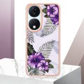 For Honor X7b 4G / X7b 5G Electroplating IMD TPU Phone Case(Purple Flower)