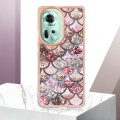 For OPPO Reno11 5G Global Electroplating IMD TPU Phone Case(Pink Scales)