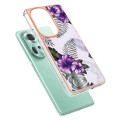For OPPO Reno11 5G Global Electroplating IMD TPU Phone Case(Purple Flower)