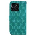 For Honor X6a Double 8-shaped Embossed Leather Phone Case(Green)