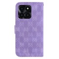 For Honor X6a Double 8-shaped Embossed Leather Phone Case(Purple)
