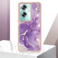 For OPPO A79 5G Global Electroplating Marble Dual-side IMD Phone Case(Purple 002)