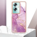 For OPPO A79 5G Global Electroplating Marble Dual-side IMD Phone Case(Purple 001)