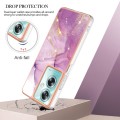 For OPPO A79 5G Global Electroplating Marble Dual-side IMD Phone Case(Purple 001)