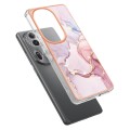 For OPPO Reno11 Pro 5G Global Electroplating Marble Dual-side IMD Phone Case(Rose Gold 005)