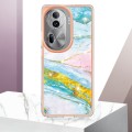 For OPPO Reno11 Pro 5G Global Electroplating Marble Dual-side IMD Phone Case(Green 004)