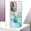 For OPPO Reno11 Pro 5G Global Electroplating Marble Dual-side IMD Phone Case(Green 003)
