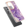 For OPPO Reno11 Pro 5G Global Electroplating Marble Dual-side IMD Phone Case(Purple 002)