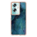 For OPPO A79 5G Global Electroplating Marble Dual-side IMD Phone Case(Green 017)