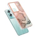 For OPPO A79 5G Global Electroplating Marble Dual-side IMD Phone Case(Rose Gold 015)