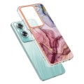 For OPPO A79 5G Global Electroplating Marble Dual-side IMD Phone Case(Rose Red 014)