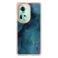 For OPPO Reno11 5G Global Electroplating Marble Dual-side IMD Phone Case(Green 017)