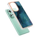 For OPPO Reno11 5G Global Electroplating Marble Dual-side IMD Phone Case(Green 017)
