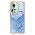 For OPPO Reno11 5G Global Electroplating Marble Dual-side IMD Phone Case(Blue 018)