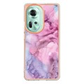 For OPPO Reno11 5G Global Electroplating Marble Dual-side IMD Phone Case(Pink 013)