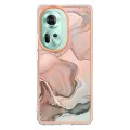 For OPPO Reno11 5G Global Electroplating Marble Dual-side IMD Phone Case(Rose Gold 015)