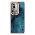 For OPPO Reno11 Pro 5G Global Electroplating Marble Dual-side IMD Phone Case(Green 017)