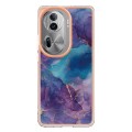For OPPO Reno11 Pro 5G Global Electroplating Marble Dual-side IMD Phone Case(Purple 016)
