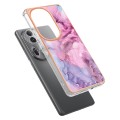 For OPPO Reno11 Pro 5G Global Electroplating Marble Dual-side IMD Phone Case(Pink 013)