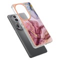 For OPPO Reno11 Pro 5G Global Electroplating Marble Dual-side IMD Phone Case(Rose Red 014)