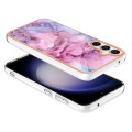 For Samsung Galaxy S23 FE 5G Electroplating Marble Dual-side IMD Phone Case(Pink 013)