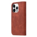 For iPhone 15 Pro Max AZNS Skin Feel Calf Texture Flip Leather Phone Case(Brown)