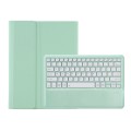 For Samsung Galaxy Tab S9 FE+ A810B Pen Slot Detachable Bluetooth Keyboard Leather Tablet Case(Mint