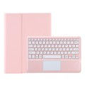 For Samsung Galaxy Tab S9 FE+ A810B-A Touch Pad Detachable Bluetooth Keyboard Leather Tablet Case(Pi